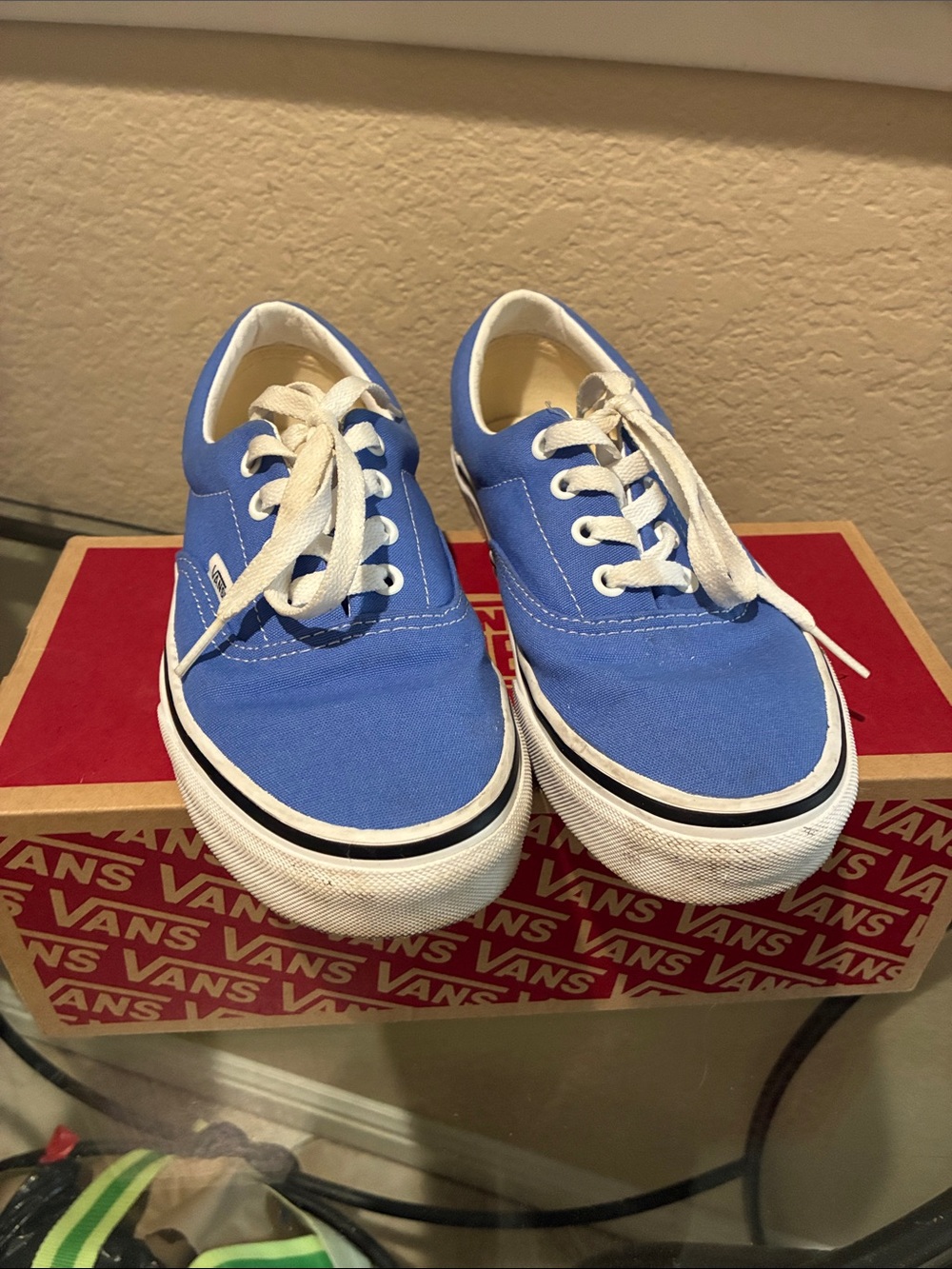 Vans Era  Low Top Sneakers in Light Blue and White